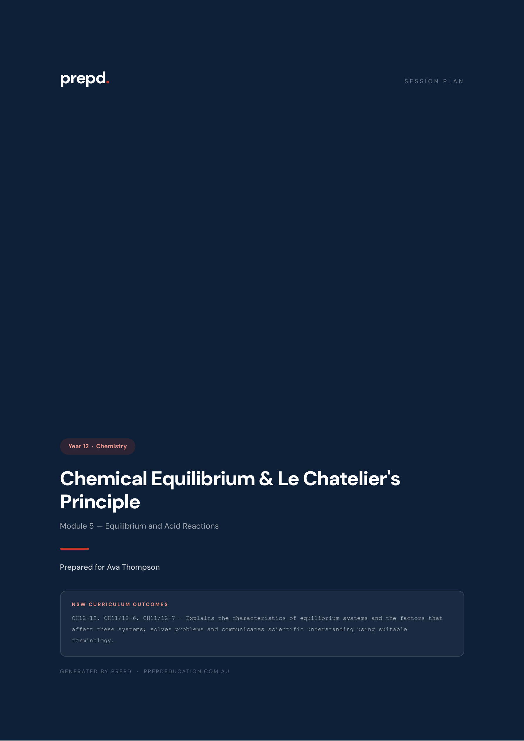 Session plan cover